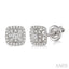 Cushion Shape Halo Diamond Fashion Earrings
