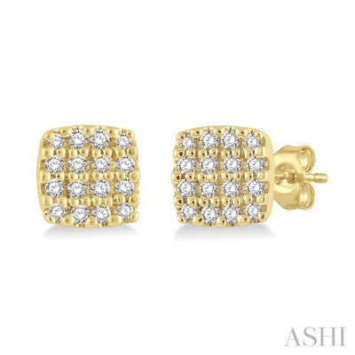 Cushion Shape Petite Diamond Fashion Earrings