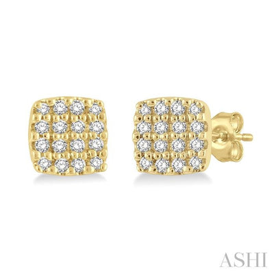 Cushion Shape Petite Diamond Fashion Earrings