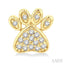 Dog Paw Petite Diamond Fashion Earrings