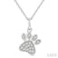 Dog Paw Petite Diamond Fashion Pendant