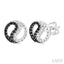 Yin Yang Petite Black Diamond Fashion Earrings