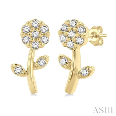 Floral Petite Diamond Fashion Earrings