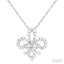 Fleur De Lis Petite Diamond Fashion Pendant