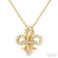 Fleur De Lis Petite Diamond Fashion Pendant