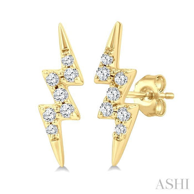 Lightning Bolt Petite Diamond Fashion Earrings