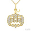 Pumpkin Petite Diamond Fashion Pendant