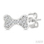 Dog Bone Petite Diamond Fashion Earrings