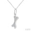 Dog Bone Petite Diamond Fashion Pendant