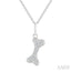 Dog Bone Petite Diamond Fashion Pendant