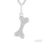 Dog Bone Petite Diamond Fashion Pendant