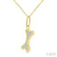 Dog Bone Petite Diamond Fashion Pendant