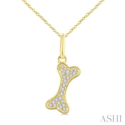 Dog Bone Petite Diamond Fashion Pendant