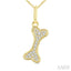 Dog Bone Petite Diamond Fashion Pendant