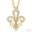 Fleur De Lis Petite Diamond Fashion Pendant