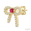 Bow Petite Gemstone & Diamond Fashion Earrings
