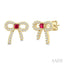 Bow Petite Gemstone & Diamond Fashion Earrings
