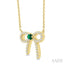 Bow Petite Gemstone Diamond Fashion Pendant
