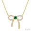 Bow Petite Gemstone Diamond Fashion Pendant