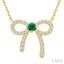 Bow Petite Gemstone Diamond Fashion Pendant