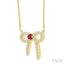 Bow Petite Gemstone Diamond Fashion Pendant