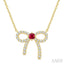 Bow Petite Gemstone Diamond Fashion Pendant