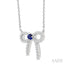 Bow Petite Gemstone Diamond Fashion Pendant