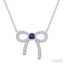 Bow Petite Gemstone Diamond Fashion Pendant