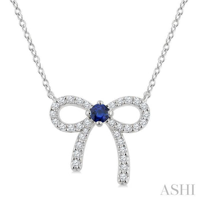 Bow Petite Gemstone Diamond Fashion Pendant