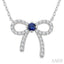 Bow Petite Gemstone Diamond Fashion Pendant