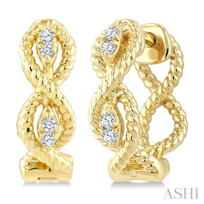 Swirl Petite Diamond Fashion Huggie Earrings