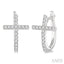 Cross Diamond Huggie Fashion Earrings