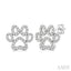 Dog Paw Petite Diamond Fashion Earrings