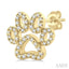 Dog Paw Petite Diamond Fashion Earrings