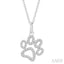 Dog Paw Petite Diamond Fashion Pendant