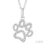 Dog Paw Petite Diamond Fashion Pendant