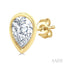 Pear Shape Bezel Set Petite Diamond Stud Earrings