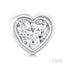 Heart Shape Bezel Set Petite Diamond Fashion Earrings