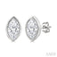 Marquise Shape Bezel Set Petite Diamond Fashion Earrings