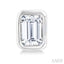 Emerald Shape Bezel Set Petite Diamond Fashion Earrings