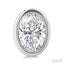 Oval Shape Bezel Set Petite Diamond Fashion Earrings