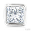 Princess Shape Bezel Set Petite Diamond Fashion Stud Earrings