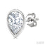 Pear Shape Bezel Set Petite Diamond Stud Earrings