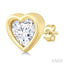 Heart Shape Bezel Set Petite Diamond Fashion Earrings