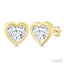 Heart Shape Bezel Set Petite Diamond Fashion Earrings