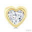 Heart Shape Bezel Set Petite Diamond Fashion Earrings