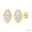 Marquise Shape Bezel Set Petite Diamond Fashion Earrings