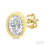 Oval Shape Bezel Set Petite Diamond Fashion Earrings