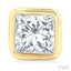 Princess Shape Bezel Set Petite Diamond Fashion Stud Earrings