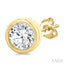 Round Shape Bezel Set Petite Diamond Fashion Earrings